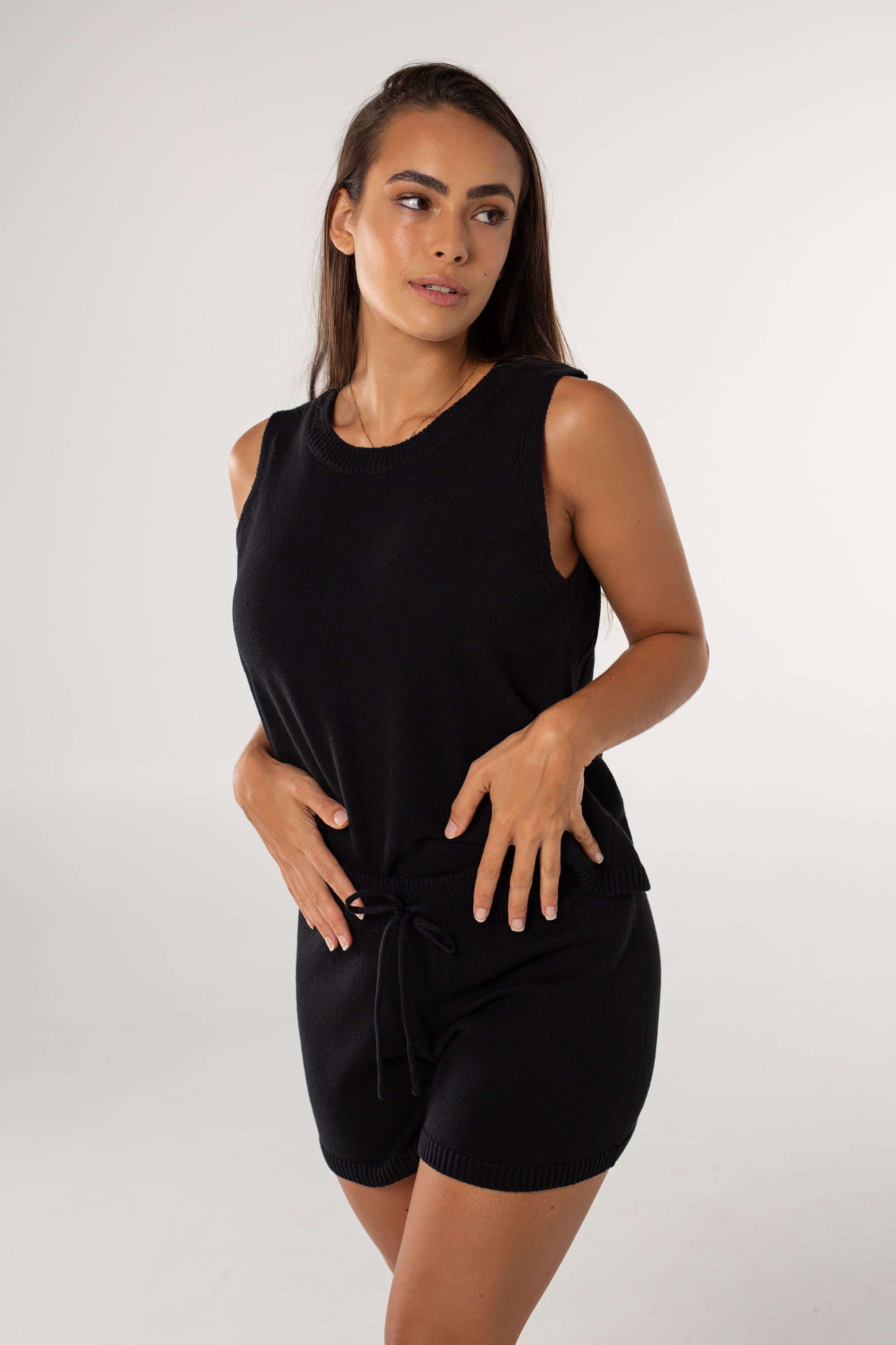 Serena Knit Shorts - Black image 0