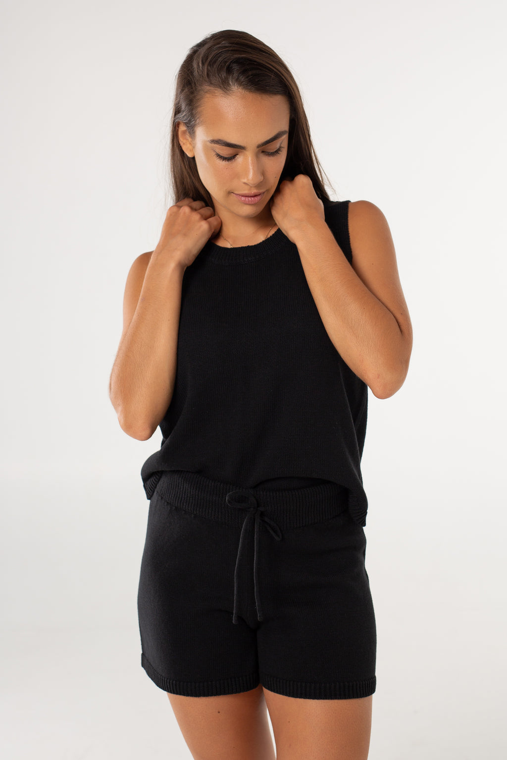 Serena Knit Shorts - Black image 3