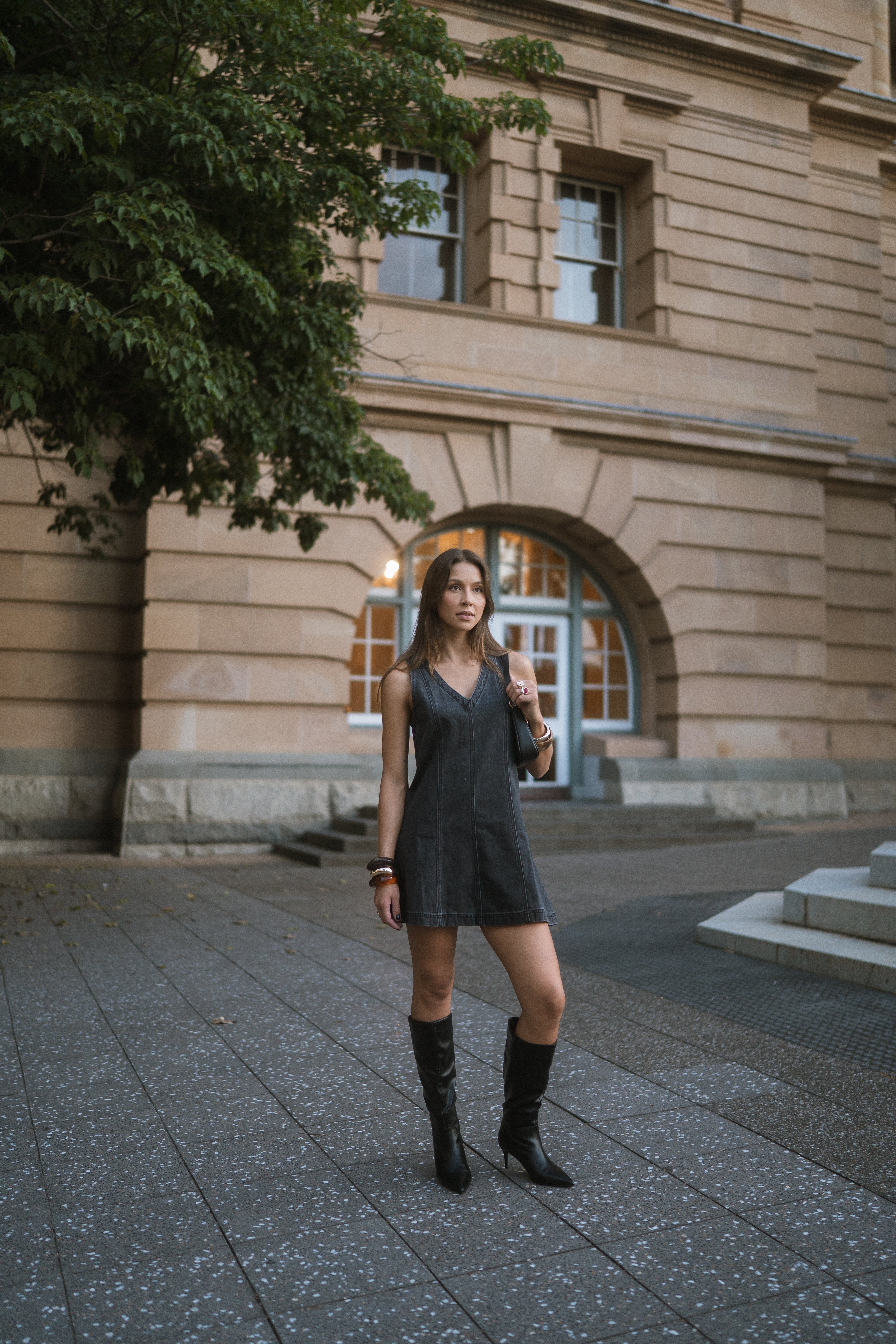 Agatha - Black Washed -Denim Dress image 3