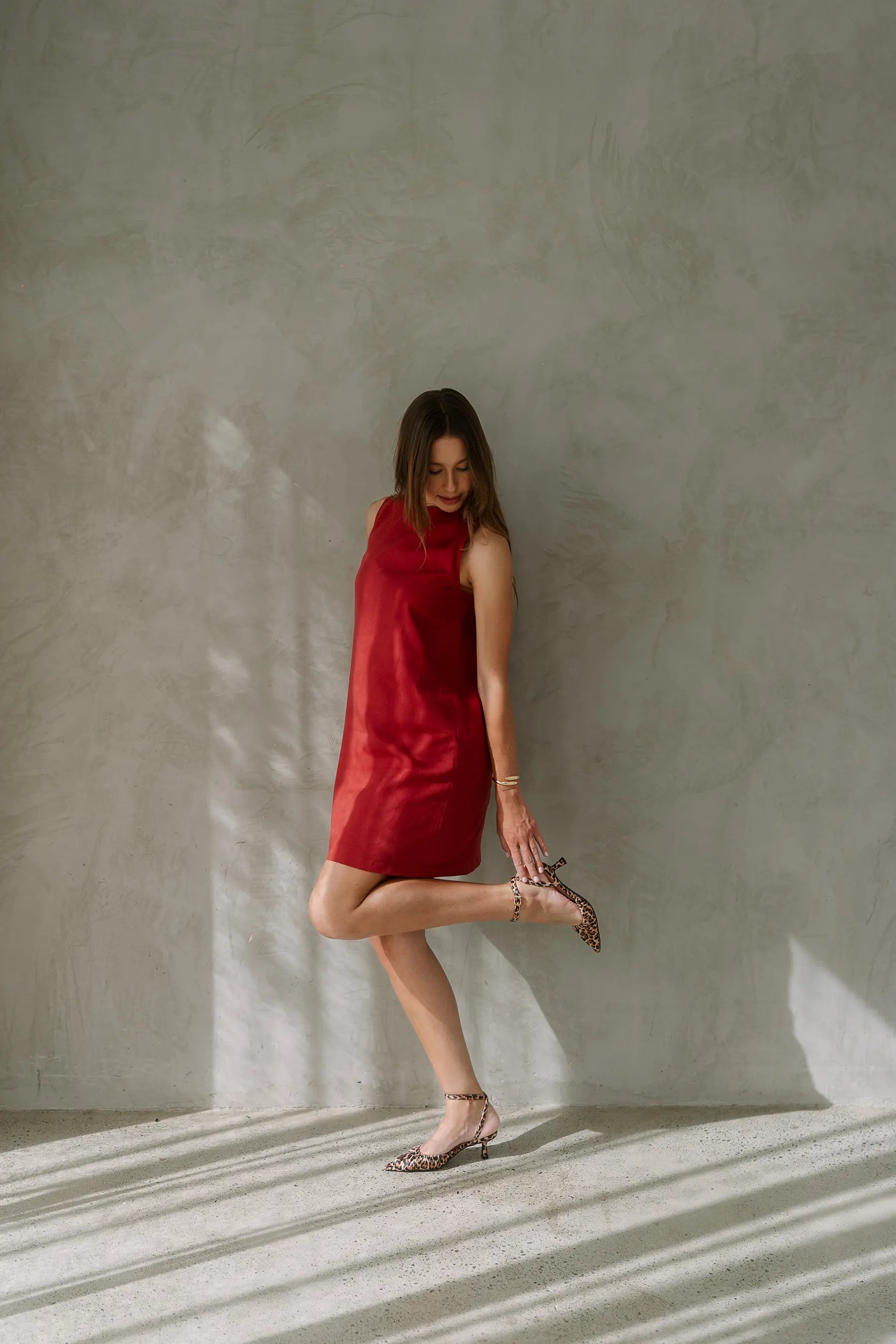 Bella Dress with Adjustable strap - Cherry - Limited Edition