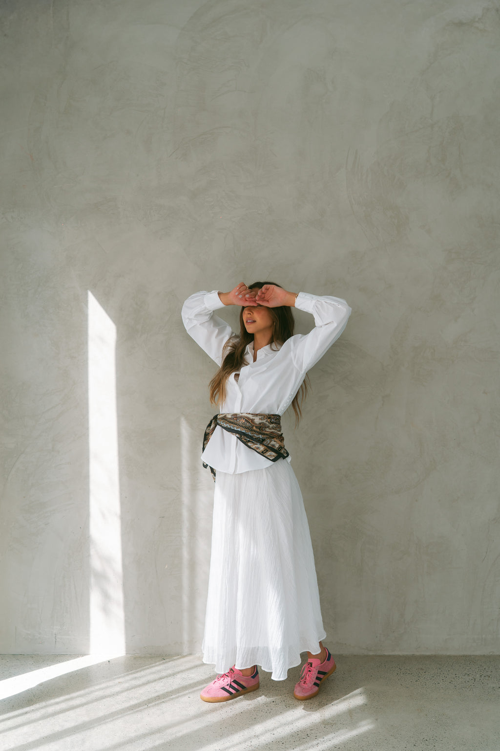 Julie Crinkle Texture Skirt -White - Limited Edition