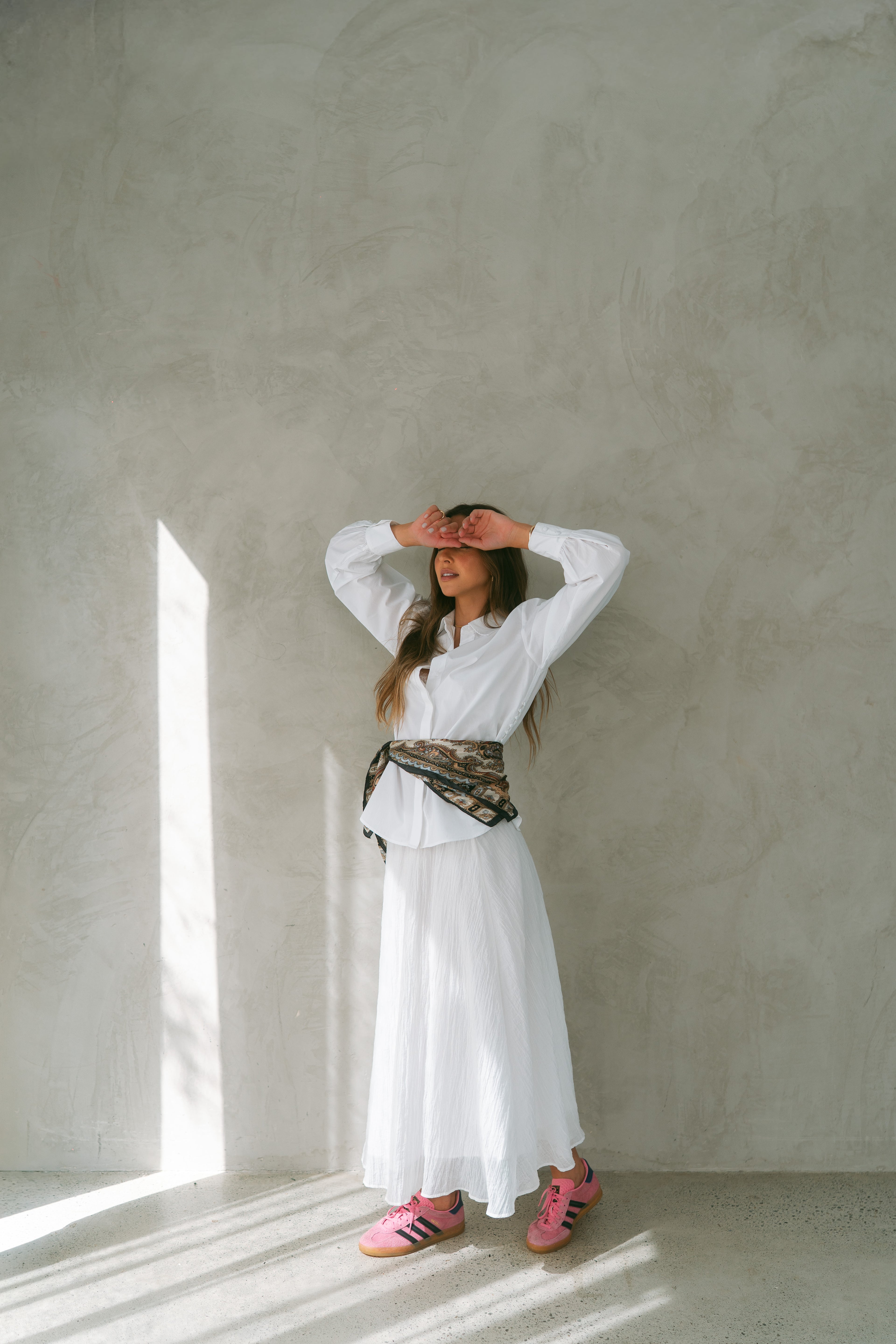 Julie Crinkle Texture Skirt -White - Limited Edition