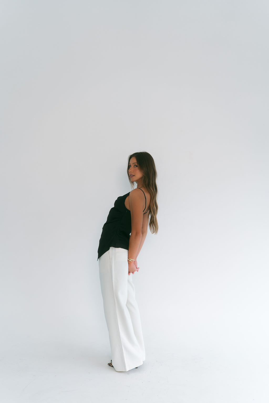 Bruna Cowl Neckline Asymmetric Top - Black - Limited Edition