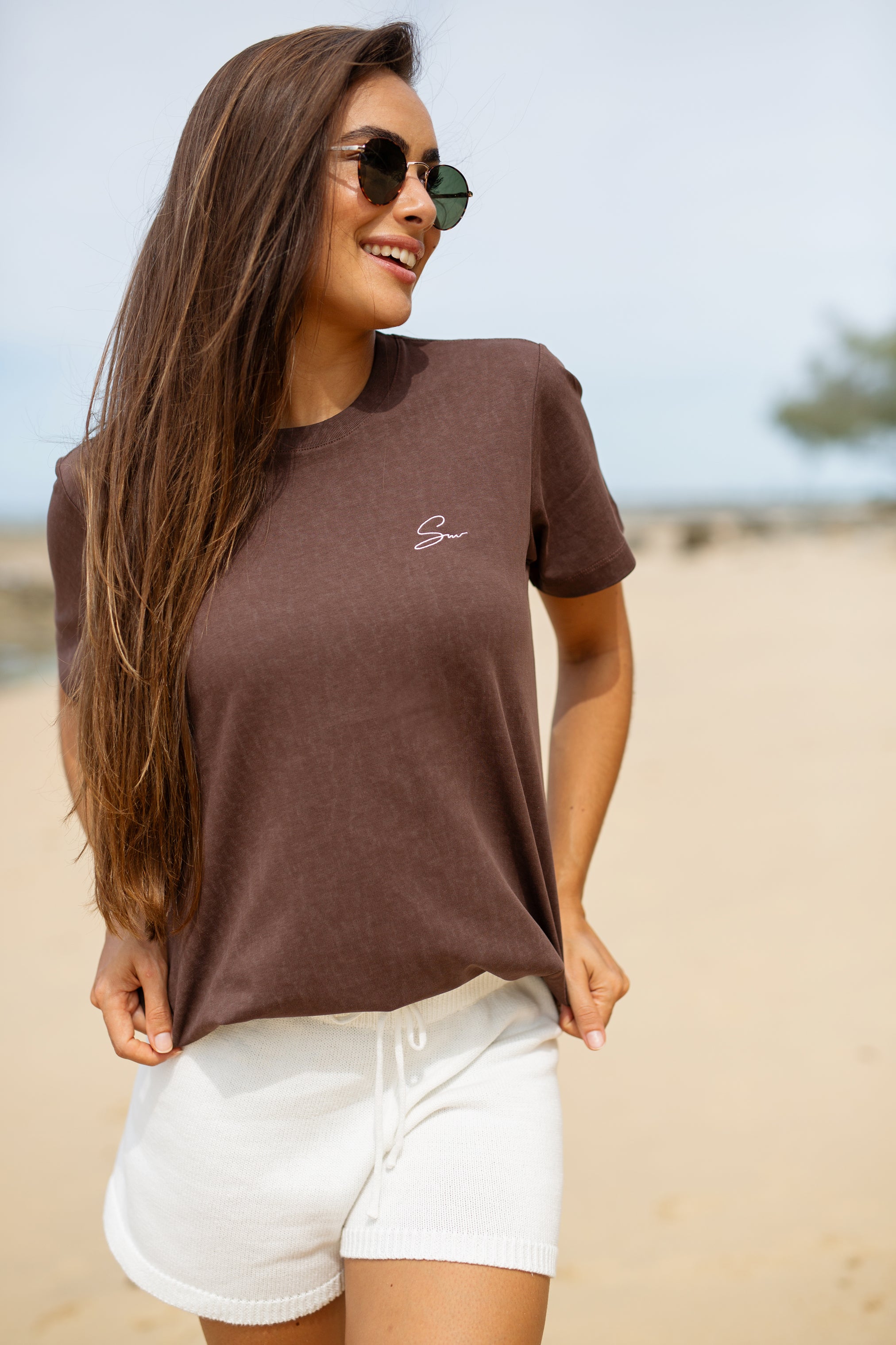 Louis Cotton Relaxed Tee - Washed Chocolate