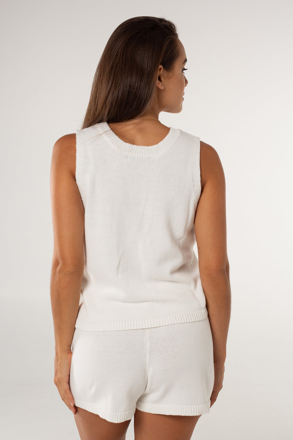 Serena Knit Shorts -White image 5