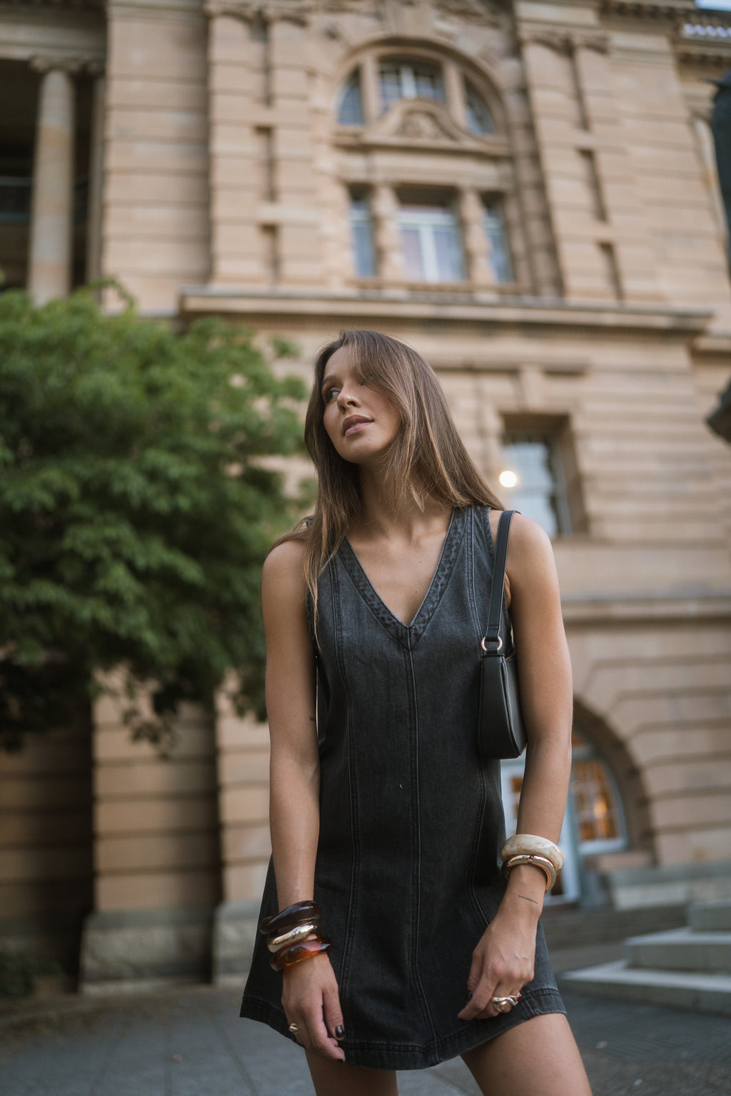 Agatha - Black Washed -Denim Dress image 1