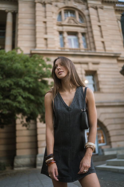 Agatha - Black Washed -Denim Dress image 1