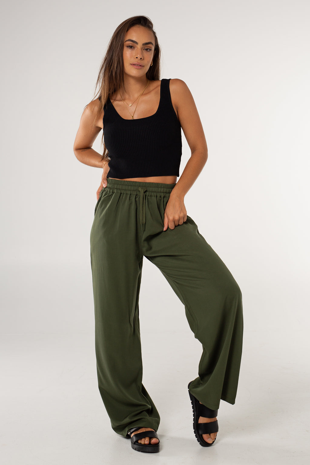 Freedom Wide Leg Pants - Sage image 3