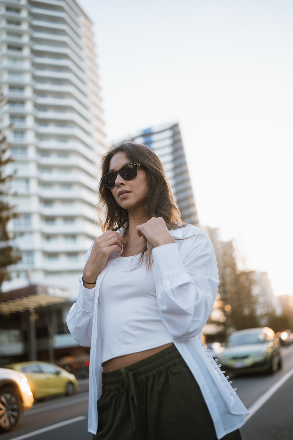 Eva Shirt with Adjustable Side Buttons - White - Limited Edition