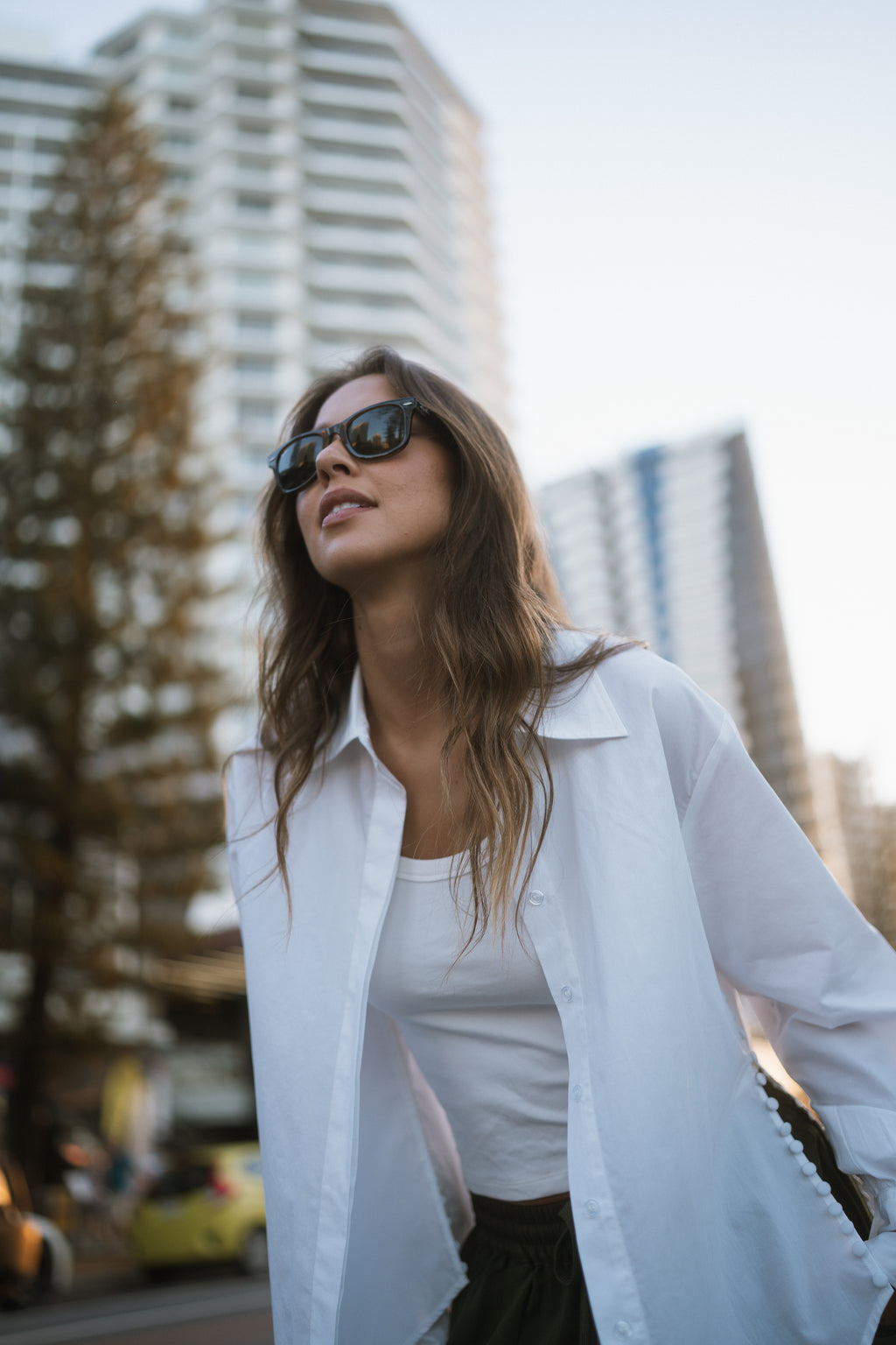 Eva Shirt with Adjustable Side Buttons - White - Limited Edition